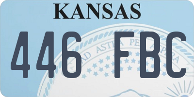 KS license plate 446FBC