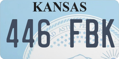 KS license plate 446FBK