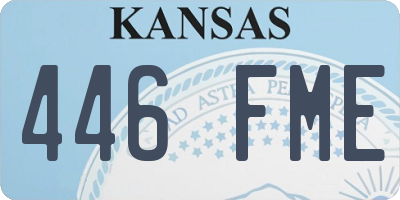KS license plate 446FME