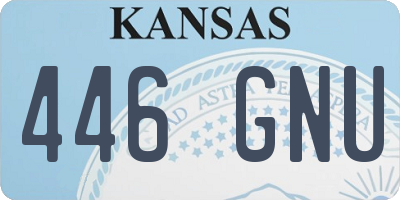 KS license plate 446GNU