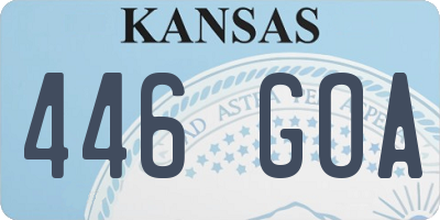 KS license plate 446GOA