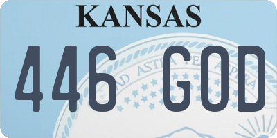 KS license plate 446GOD