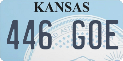 KS license plate 446GOE
