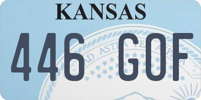 KS license plate 446GOF