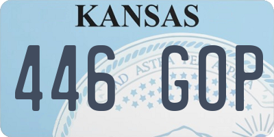 KS license plate 446GOP