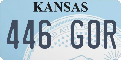 KS license plate 446GOR