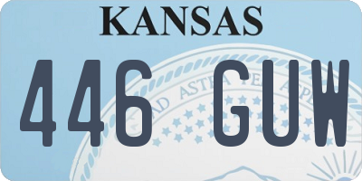 KS license plate 446GUW