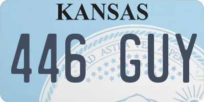 KS license plate 446GUY