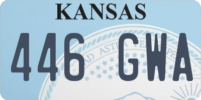 KS license plate 446GWA
