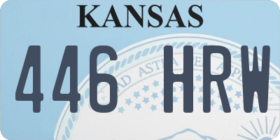 KS license plate 446HRW