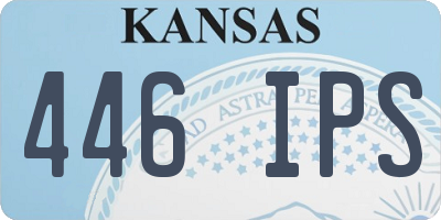 KS license plate 446IPS