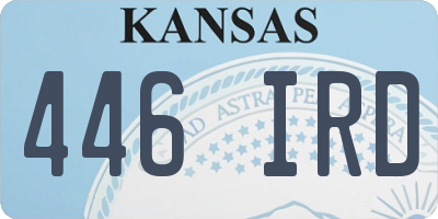 KS license plate 446IRD
