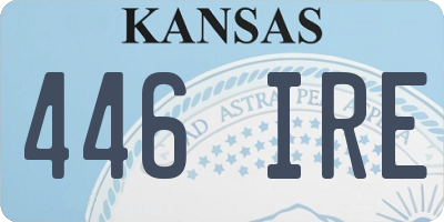 KS license plate 446IRE