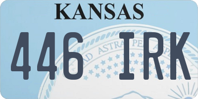KS license plate 446IRK