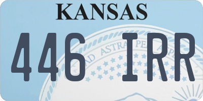 KS license plate 446IRR
