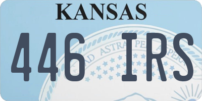 KS license plate 446IRS
