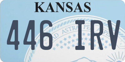 KS license plate 446IRV