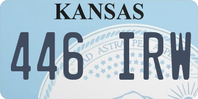 KS license plate 446IRW