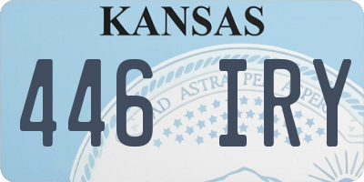 KS license plate 446IRY