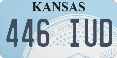 KS license plate 446IUD