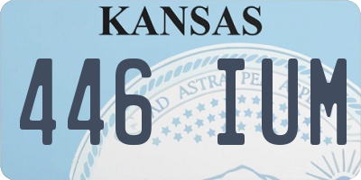 KS license plate 446IUM