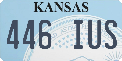 KS license plate 446IUS