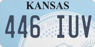 KS license plate 446IUV