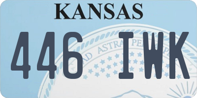 KS license plate 446IWK
