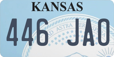 KS license plate 446JAO