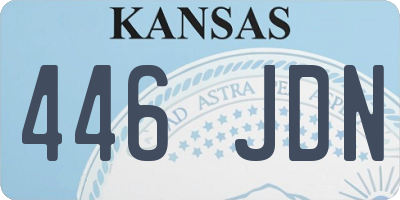 KS license plate 446JDN