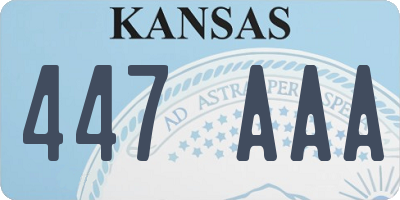 KS license plate 447AAA