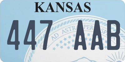 KS license plate 447AAB