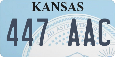 KS license plate 447AAC