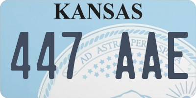 KS license plate 447AAE