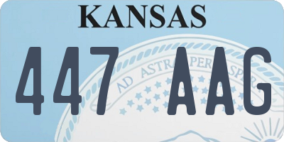 KS license plate 447AAG