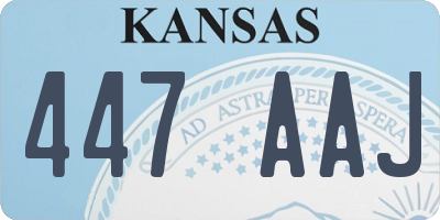 KS license plate 447AAJ