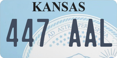 KS license plate 447AAL