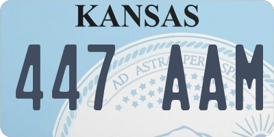 KS license plate 447AAM