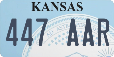 KS license plate 447AAR