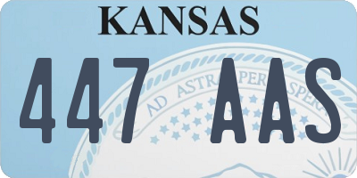 KS license plate 447AAS