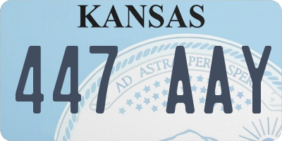 KS license plate 447AAY