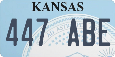 KS license plate 447ABE