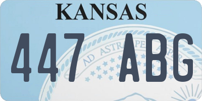KS license plate 447ABG