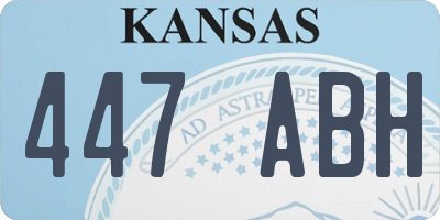 KS license plate 447ABH