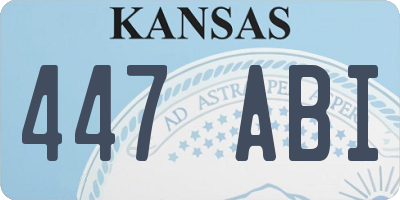 KS license plate 447ABI