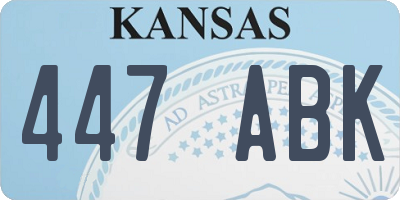 KS license plate 447ABK