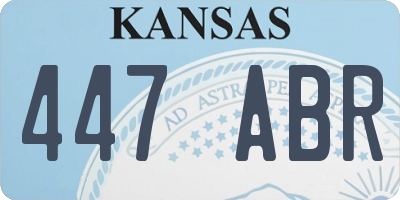 KS license plate 447ABR