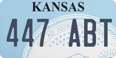 KS license plate 447ABT