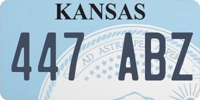 KS license plate 447ABZ