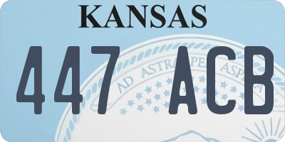 KS license plate 447ACB